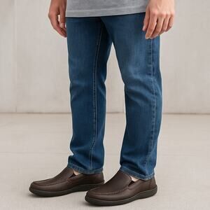 Born Men’s 10 Brown Leather Moc Toe Slip-On Loafers H44103 Comfort Shoes